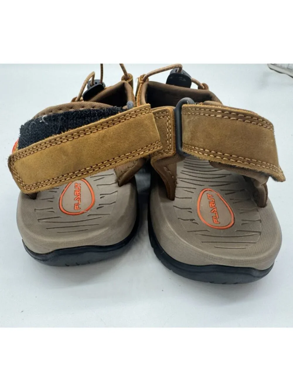 Flarut Mens Closed-Toe Outdoors Hiking Sports Sandals Size EU 39 Brown Suede